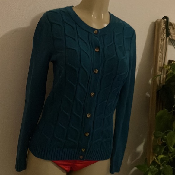 Merona Knit Sweater Green Cardigan - Picture 2 of 10